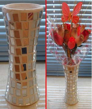 Florero con espejitos